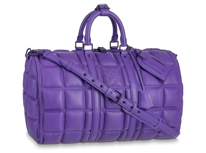 Abbesses Louis Vuitton LV Keepall 50 doudoune damier neuve Violet - vue 2