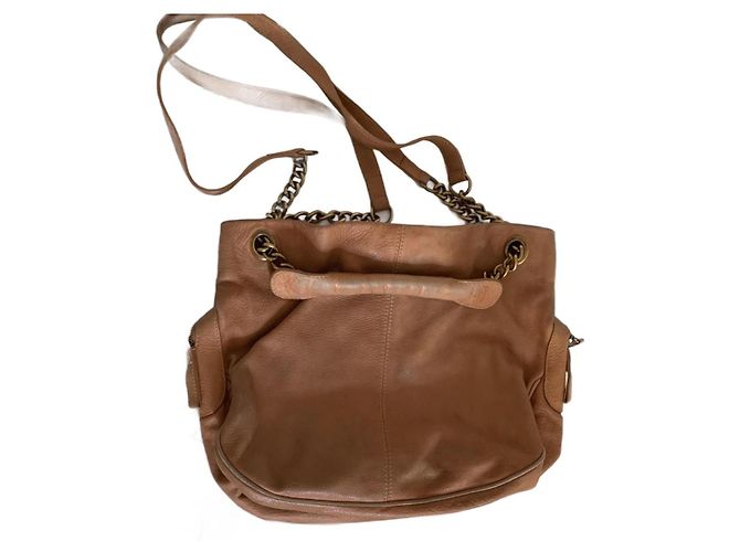 Bolsa de mão Vanessa Bruno Caprice em couro bege - vista 2