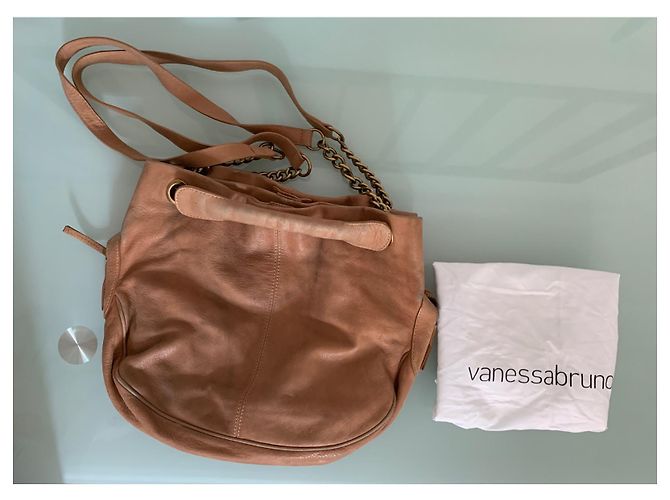 Bolsa de mão Vanessa Bruno Caprice em couro bege - vista 4