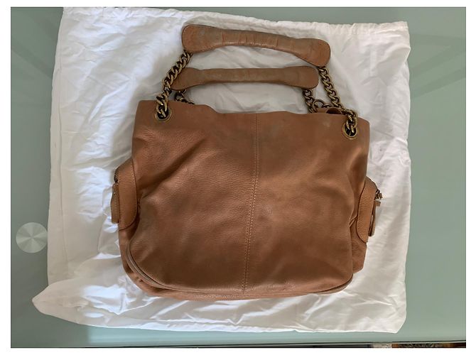 Bolsa de mão Vanessa Bruno Caprice em couro bege - vista 5
