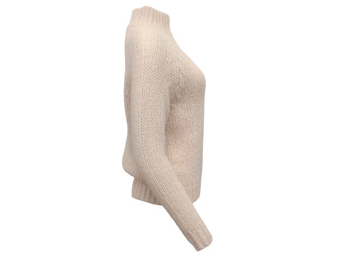 Pull à col roulé en angora rose clair Peserico - vue 2