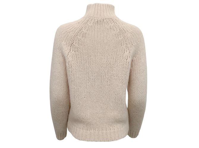 Pull à col roulé en angora rose clair Peserico - vue 3