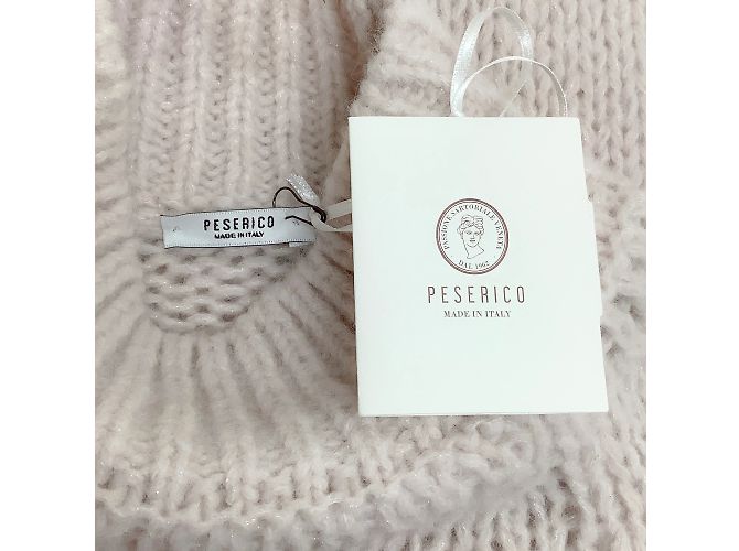 Pull à col roulé en angora rose clair Peserico - vue 4