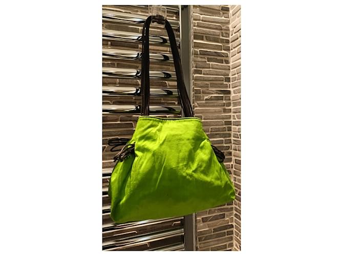 Clutch Basile Poschette in seta e raso verde chiaro - vista 3