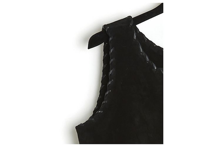 Yves Saint Laurent CUCITE IN CAMOSCIO E PELLE NERA40 Nero - vista 3