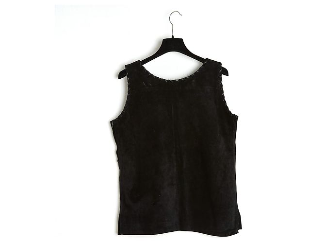 Yves Saint Laurent CUCITE IN CAMOSCIO E PELLE NERA40 Nero - vista 5