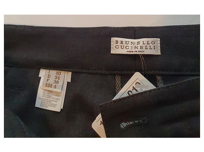 Pantalones Brunello Cucinelli de lana gris Gris antracita - vista 8