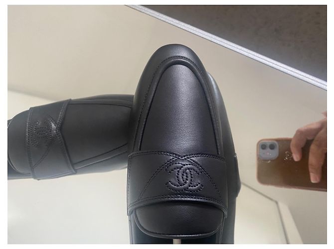 Cambon Chanel Nuovi mocassini uniformi 36,5 Nero - vista 2