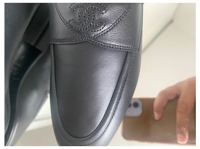 Cambon Chanel Nuovi mocassini uniformi 36,5 Nero - vista 3