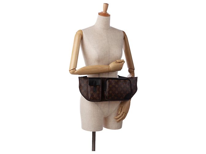 Bumbag Marsupio Louis Vuitton con monogramma marrone Macassar Christopher - vista 10