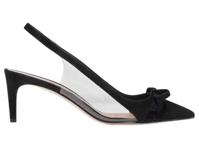 Red Valentino Kitten Heels aus schwarzem Wildleder - Ansicht 5