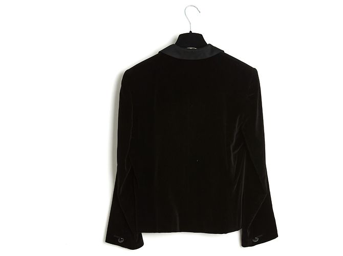 Yves Saint Laurent Smoking in velluto di seta nero IT38 CIRCA 1980 - vista 4