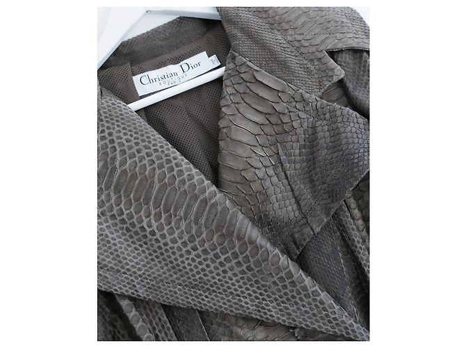 Dior fall 2006 Grey Python Leather Trench Coat - view 4