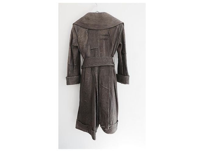 Dior fall 2006 Grey Python Leather Trench Coat - view 6