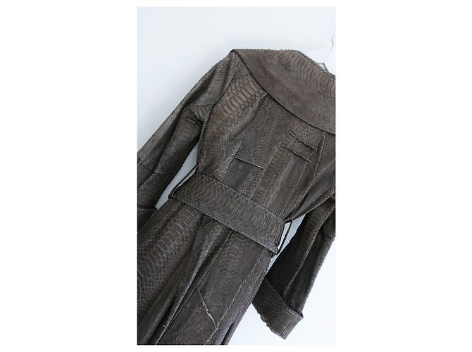 Dior fall 2006 Grey Python Leather Trench Coat - view 7