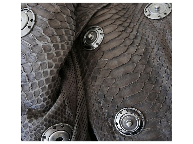 Dior fall 2006 Grey Python Leather Trench Coat - view 9