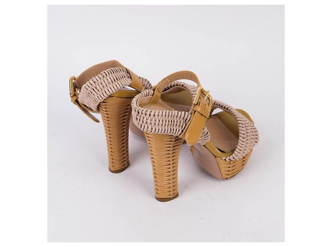DOLCE & GABBANA Sandali EU 37 Leather Beige - vista 3