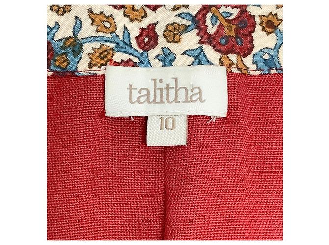 Jaqueta de seda multi-impressa Talitha Ivory com contas de madeira Multicor - vista 4