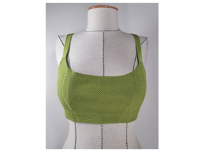 Autre Marque Gauge81 Soutien-gorge Zarza Vert Vif Tricot Côtelé - vue 4