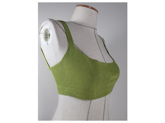Autre Marque Gauge81 Soutien-gorge Zarza Vert Vif Tricot Côtelé - vue 5