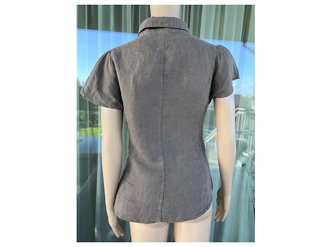 Top Armani Jeans de lino gris - vista 2