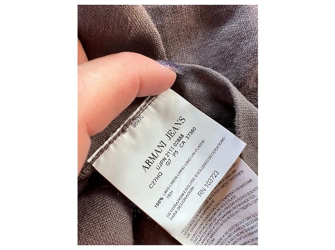 Top Armani Jeans de lino gris - vista 4