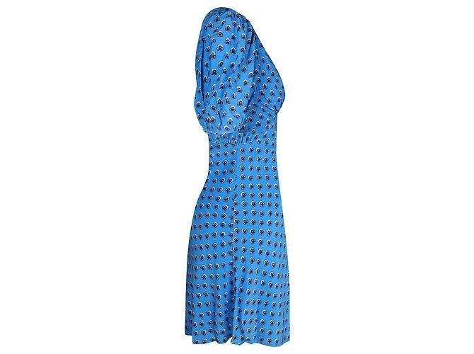 Mini abito con stampa floreale Staud Milla in rayon blu - vista 2