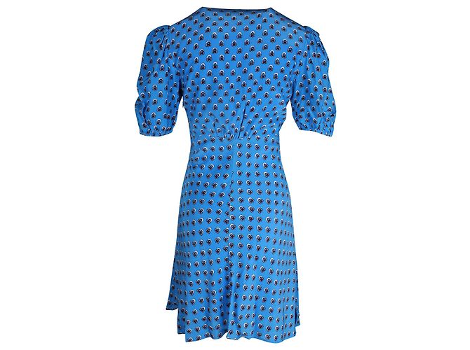 Mini abito con stampa floreale Staud Milla in rayon blu - vista 3