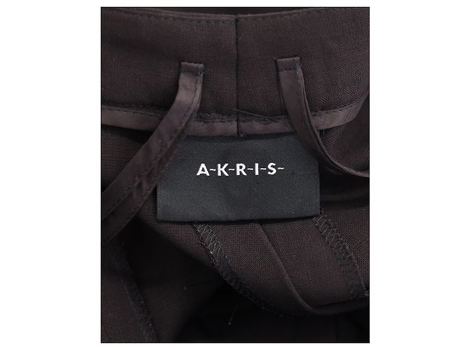 Pantalón recto Akris de lana marrón oscuro Castaño - vista 3