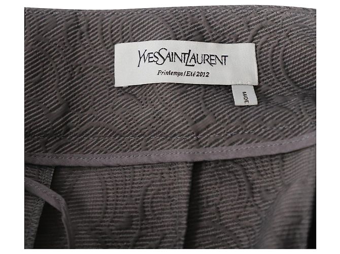 Yves Saint Laurent Hose mit Jacquard-Print aus grauem Polyamid - Ansicht 3