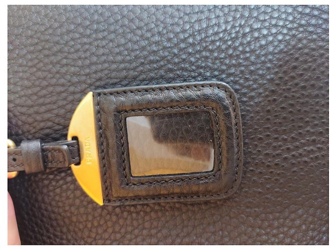 Borsa tote Prada in pelle nera Nero - vista 10