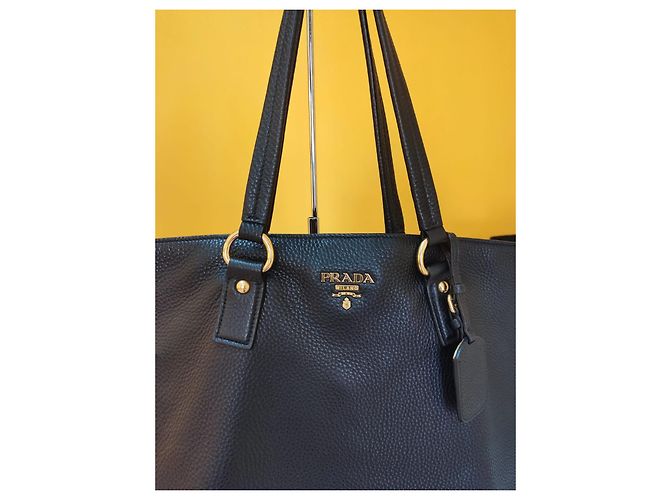 Borsa tote Prada in pelle nera Nero - vista 3