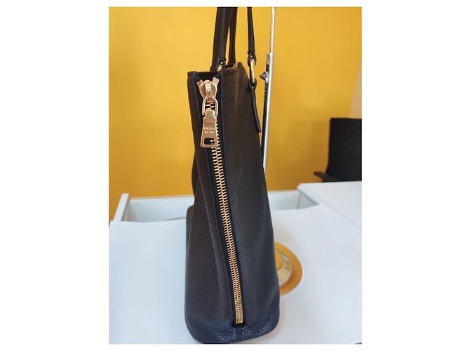 Borsa tote Prada in pelle nera Nero - vista 4