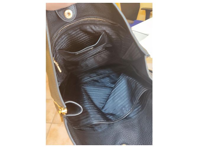 Borsa tote Prada in pelle nera Nero - vista 5