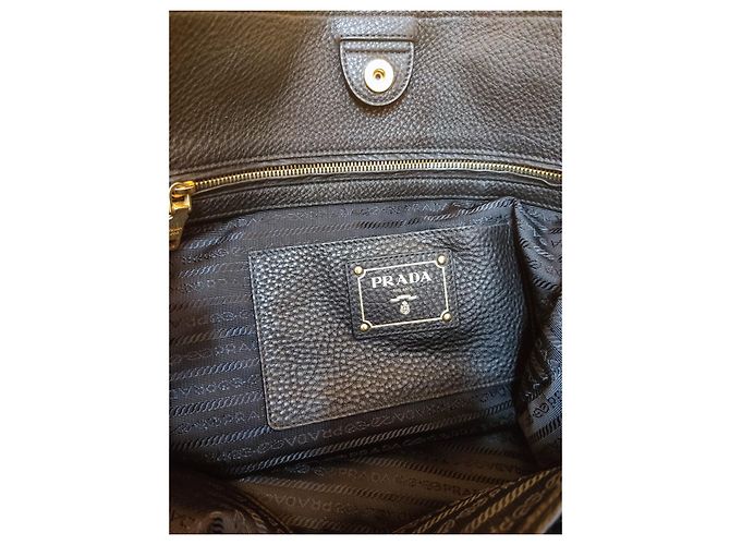 Borsa tote Prada in pelle nera Nero - vista 6