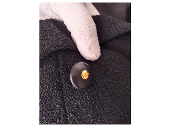 COLLETTORE! CHANEL e Karl Lagerfeld 95A F/W 1995 Giacca bouclé di lana nera - vista 3