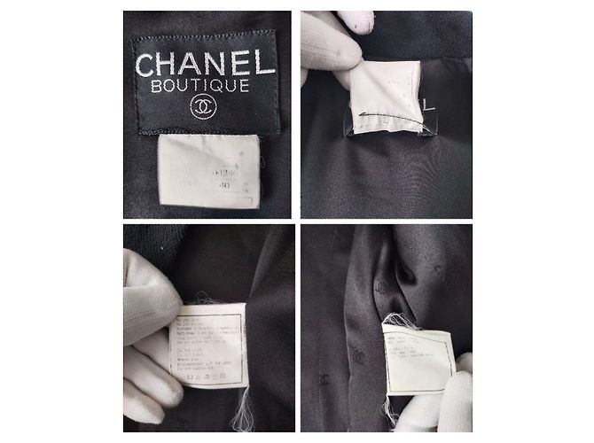 COLLETTORE! CHANEL e Karl Lagerfeld 95A F/W 1995 Giacca bouclé di lana nera - vista 7