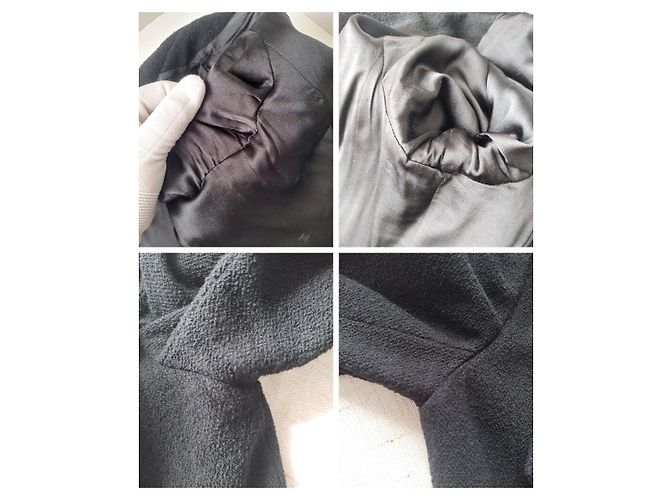 COLLETTORE! CHANEL e Karl Lagerfeld 95A F/W 1995 Giacca bouclé di lana nera - vista 8
