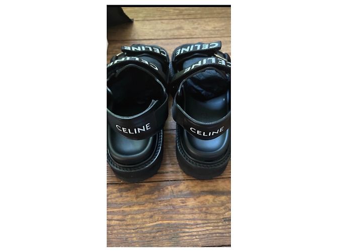 Sandali Bulky Céline in pelle nera 37 Nero - vista 7