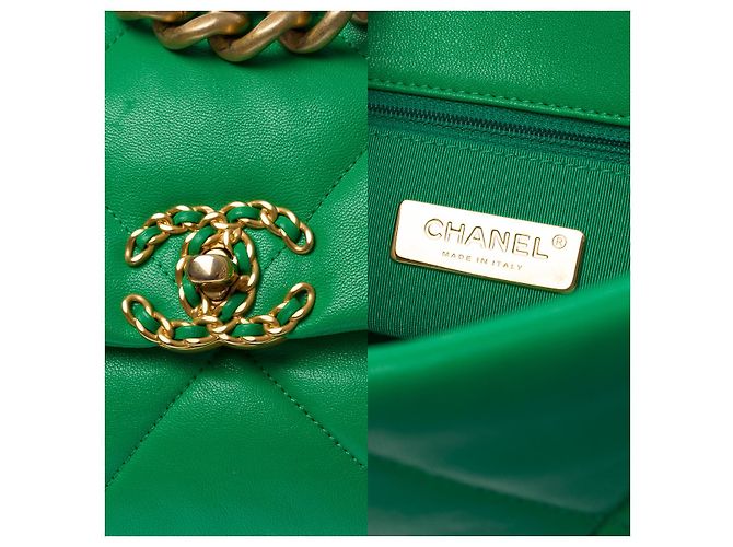 Sac CHANEL Chanel 19 en Cuir Vert - 101265 - vue 6