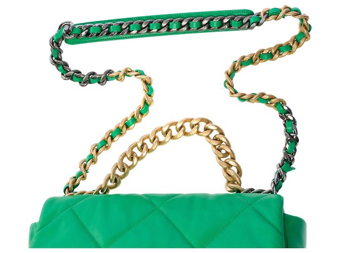 Sac CHANEL Chanel 19 en Cuir Vert - 101265 - vue 9