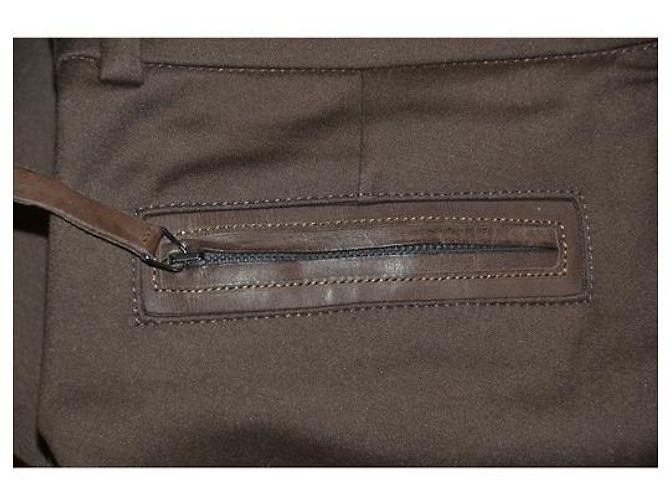 Pantalones Pinko de mezcla de algodón elástico marrón oscuro 42IT - vista 3