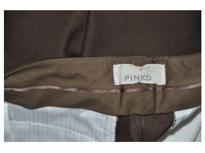 Pantalones Pinko de mezcla de algodón elástico marrón oscuro 42IT - vista 4