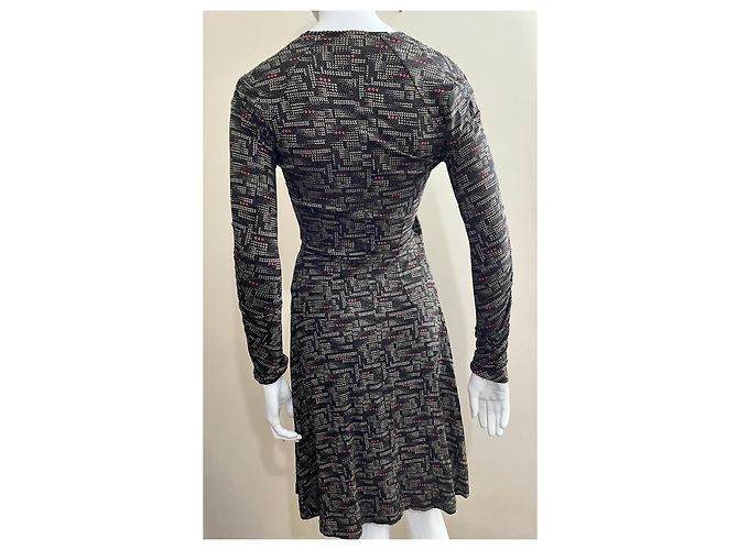 Joseph Wickelkleid mit abstraktem Muster Schwarz Mehrfarben - Ansicht 4