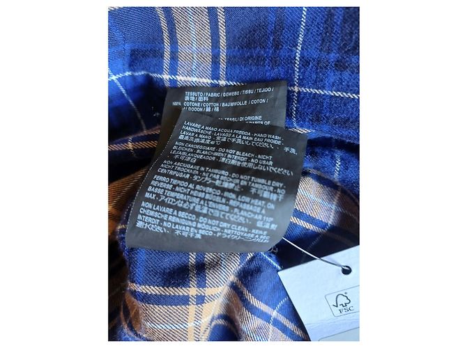 Balenciaga Karohemd Blau Orange Baumwolle - Ansicht 4