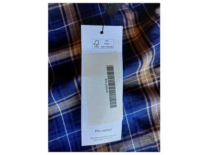 Balenciaga Karohemd Blau Orange Baumwolle - Ansicht 6