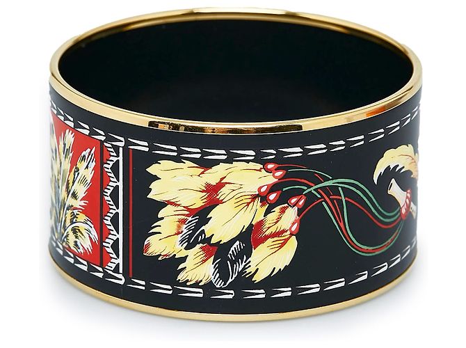 Ring Hermès Brazalete de esmalte brasileño extra ancho negro de Hermes - vista 2
