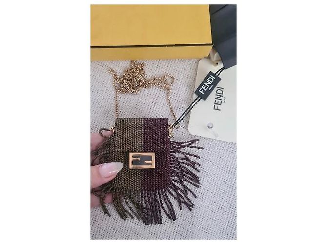 Zucchino Borsa a mano Fendi Caramel con catena Caramello - vista 2