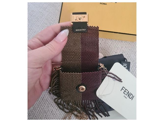 Zucchino Borsa a mano Fendi Caramel con catena Caramello - vista 3