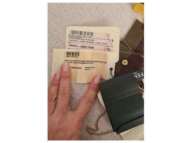 Zucchino Borsa a mano Fendi Caramel con catena Caramello - vista 4